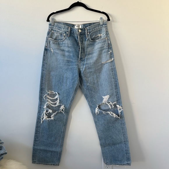 AGOLDE 90’s pinch waist denim distressed size 28 - Picture 1 of 5